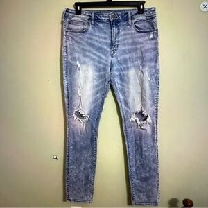 American Eagle distressed men’s tall jeans‎ size 36 waist relaxed y2k